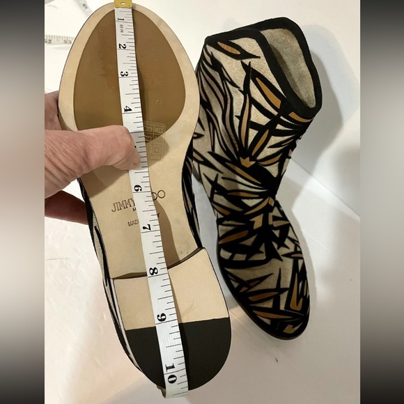 Jimmy Choo Black and Cream Patterned Ankle Boots - Picture 14 of 15